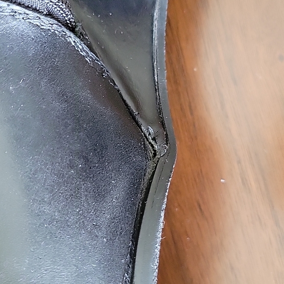 Town Shoes Women's Knee High Black Leather Wedge Heel Boot- Size 39 - Picture 6 of 16